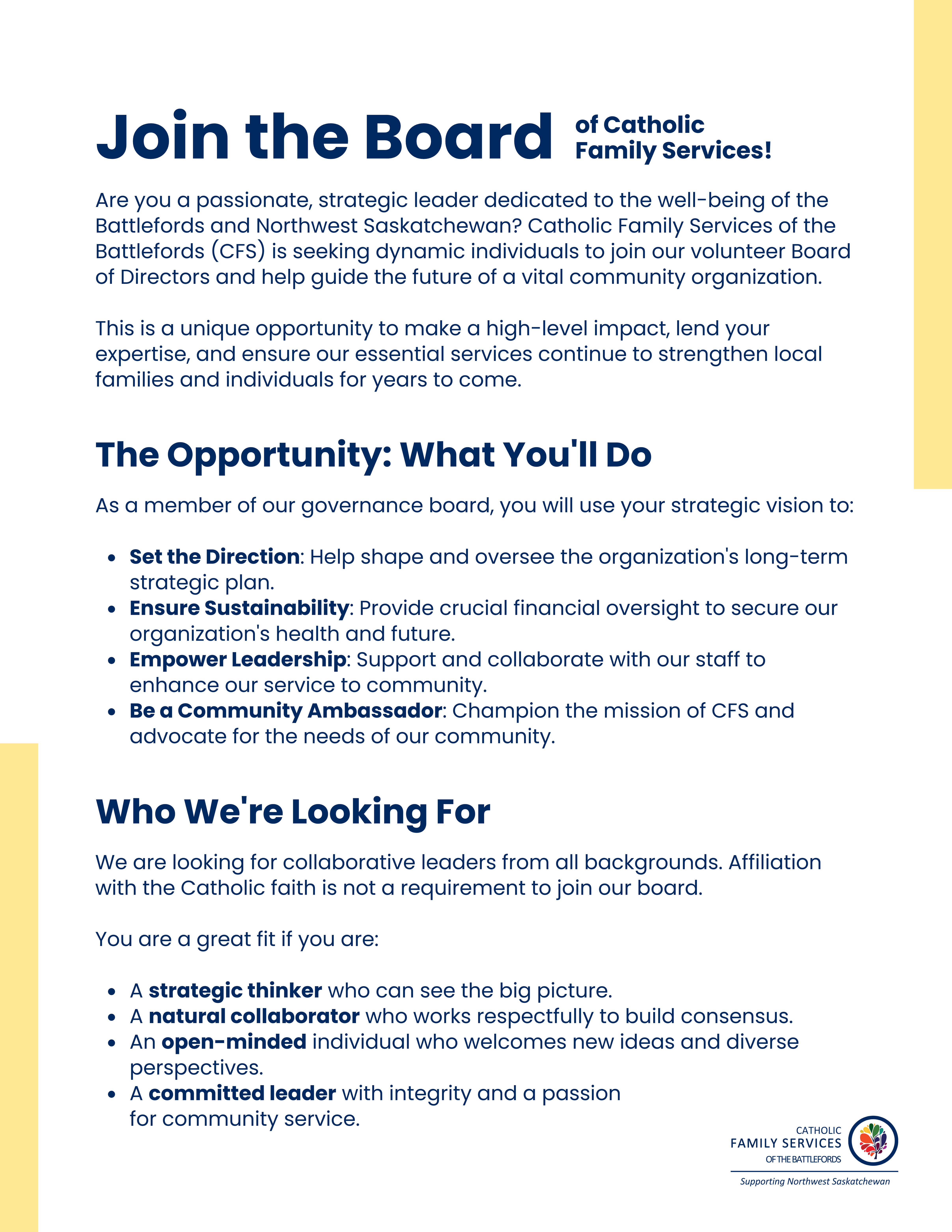 Join the CFS Board of Directors 1/2